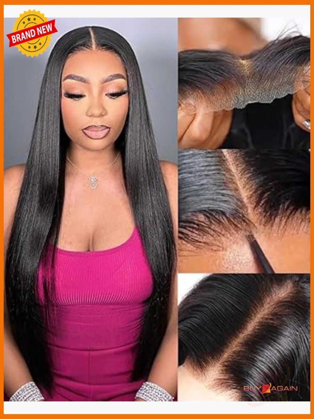 13x6 Glueless Human Hair Wig Straight Pre Plucked Pre Cut HD Lace Drawstring